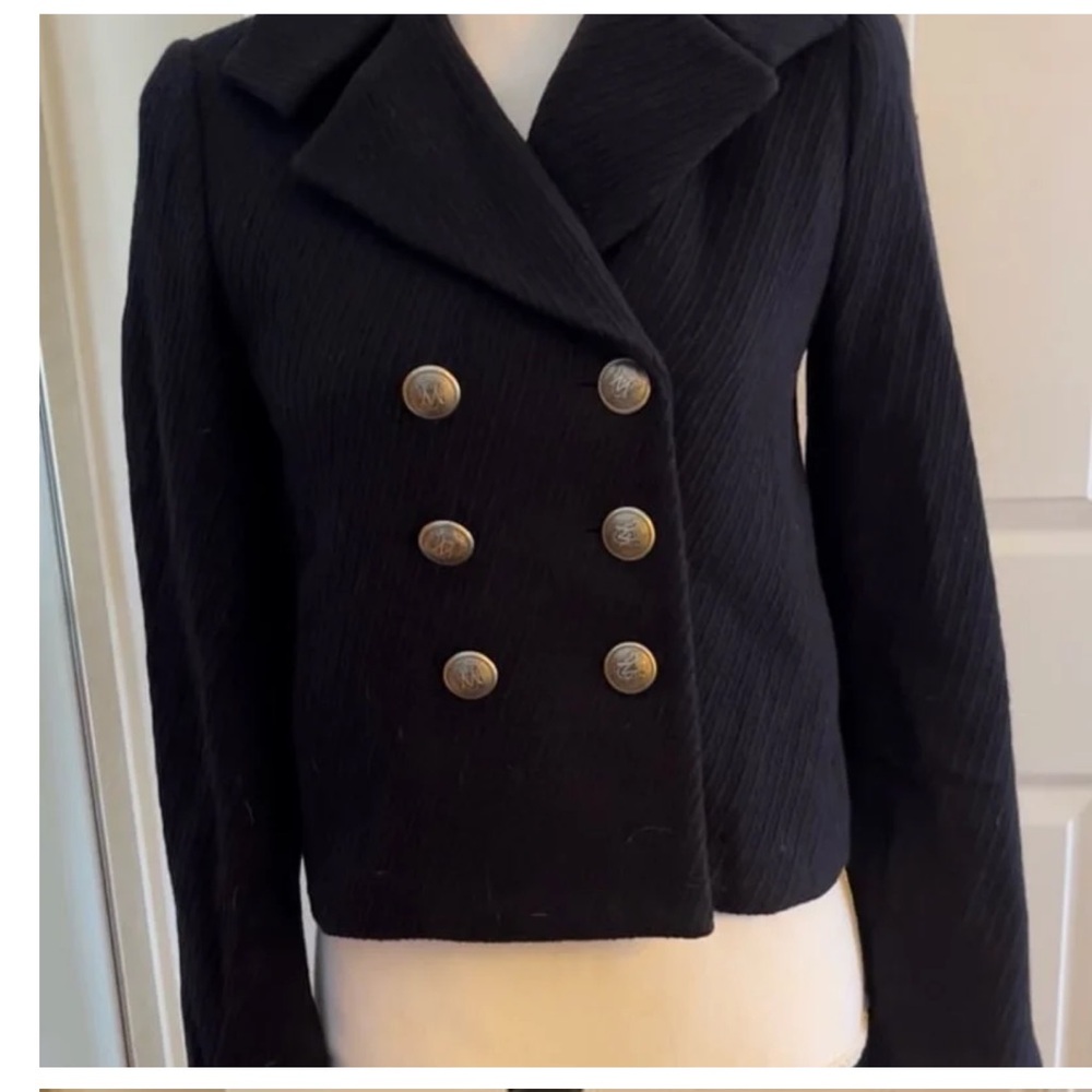 Club Monaco Navy Blue Military Cropped Jacket